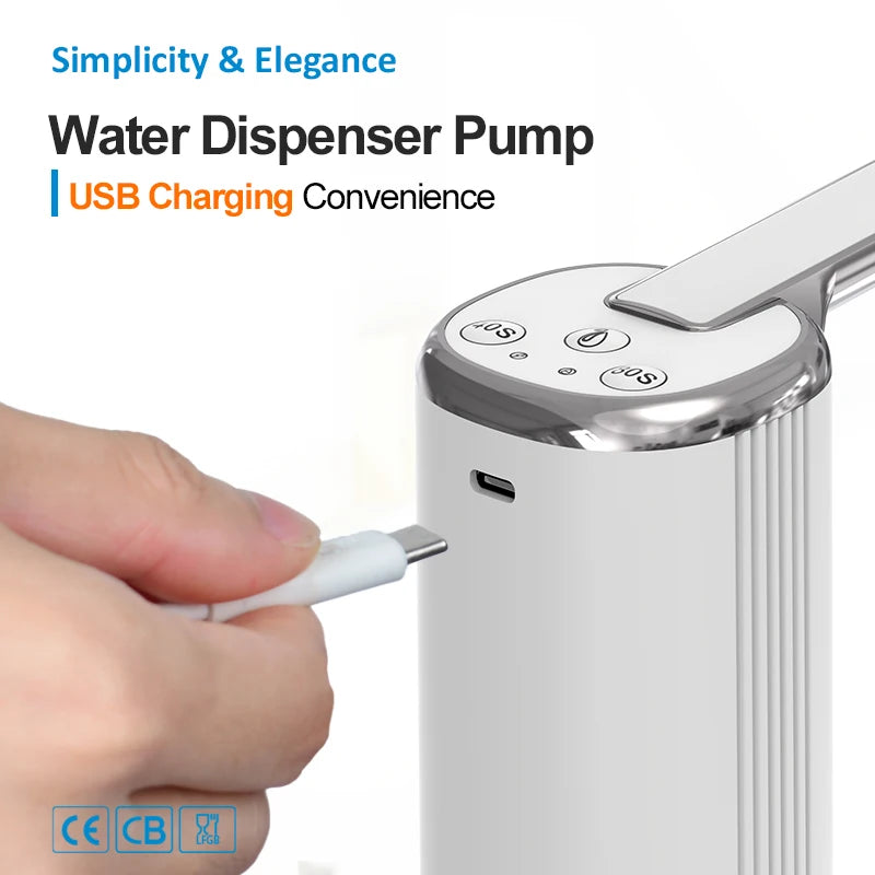 NOCCLILI Foldable Electric Water Dispenser Pump – Portable, USB-Rechargeable Bottle Pump with One-Touch Control for Home, Office & Travel