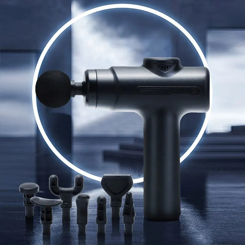 Electric Deep Tissue Massage Gun – 8 Interchangeable Heads for Full-Body Muscle Relief | Ideal for Face, Arms, Back, Legs & Post-Workout Recovery