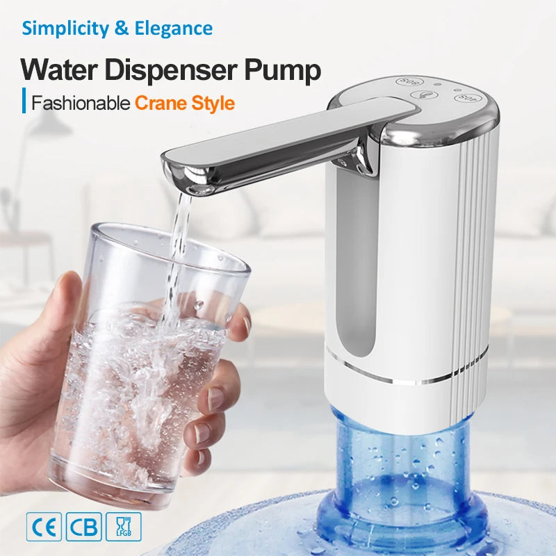 NOCCLILI Foldable Electric Water Dispenser Pump – Portable, USB-Rechargeable Bottle Pump with One-Touch Control for Home, Office & Travel