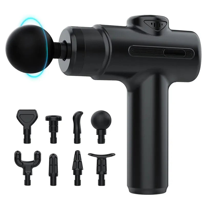 Electric Deep Tissue Massage Gun – 8 Interchangeable Heads for Full-Body Muscle Relief | Ideal for Face, Arms, Back, Legs & Post-Workout Recovery